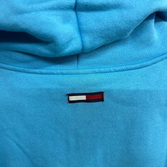 Y2K‎ blue Tommy Girl hoodie zip up retro sporty logo spell out size L - Picture 2 of 5